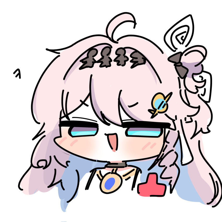 1girl, ahoge, aqua_eyes, blue_hair, chibi, chibi_only, colored_inner_hair, commentary
