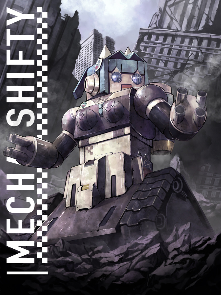 3others, blue_hair, caterpillar_tracks, character_name, commentary, english_commentary, goddess_of_victory:_nikke, gun