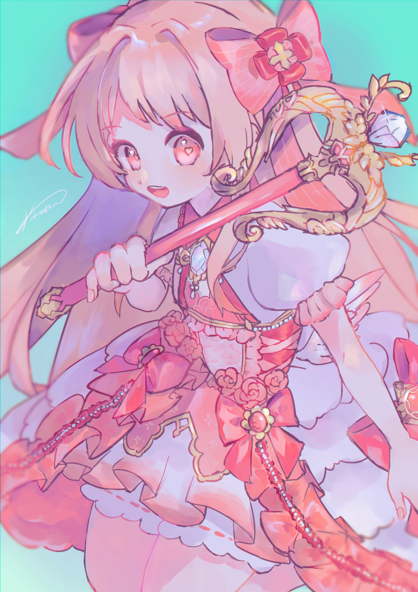 1girl, absurdres, aqua_background, artistic_error, blonde_hair, bloomers, chaos_marie_(grimms_notes), fingernails