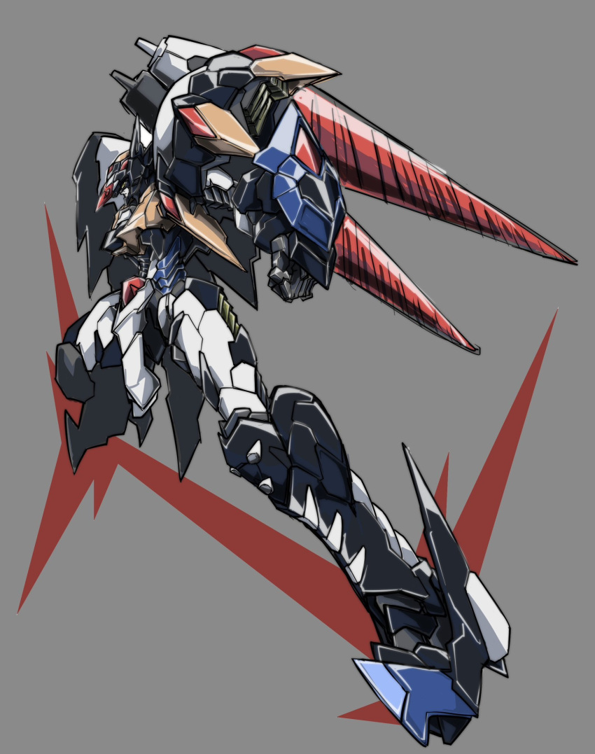 beastkingbarbaros, commentary_request, full_body, grey_background, highres, mecha, no_humans, robot