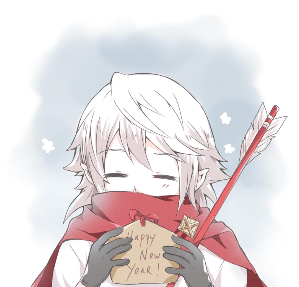1boy, animated, animated_gif, arrow_(projectile), commentary, english_commentary, fire_emblem, fire_emblem_fates, fire_emblem_heroes, happystarring, japanese_clothes, kimono, male_corrin_(fire_emblem), male_corrin_(new_year)_(fire_emblem), new_year, official_alternate_costume, pointy_ears, scarf, sketch, white_hair