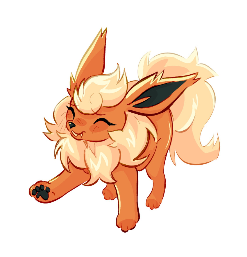 closed_eyes, flareon, highres, izzypaw, no_humans, pawpads, pokemon, pokemon_(creature)