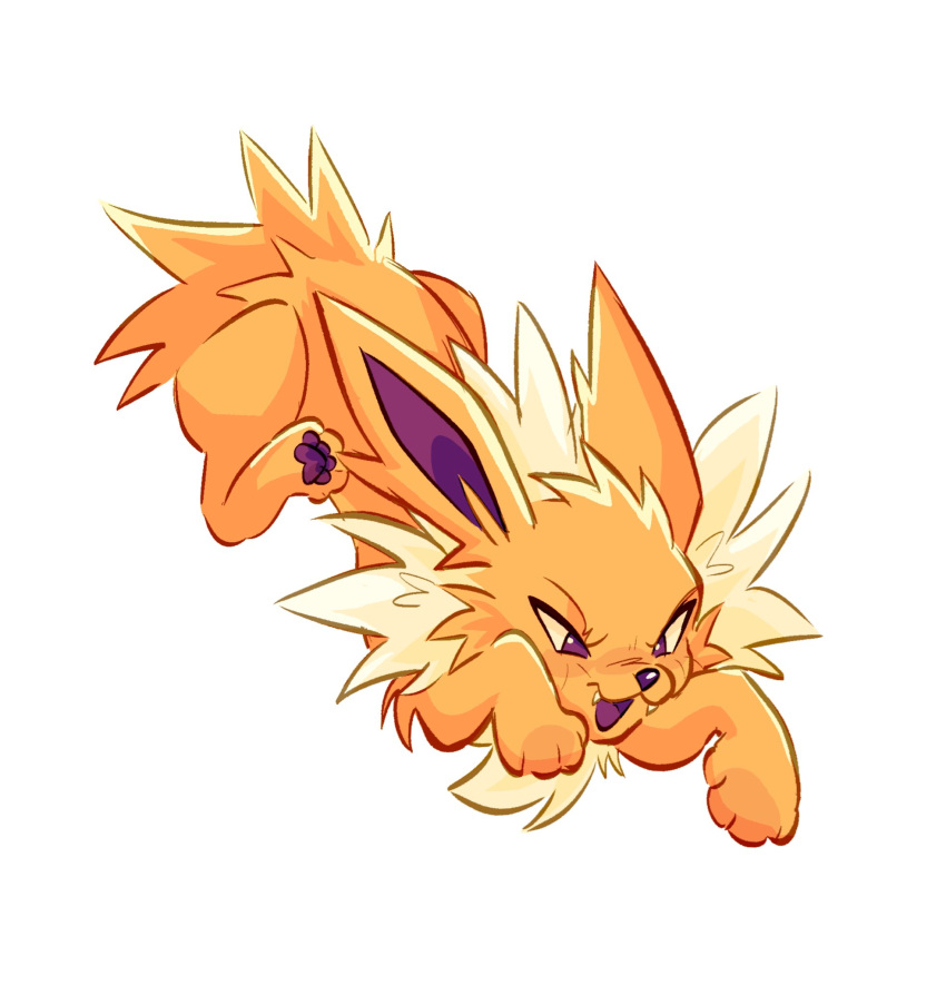 fangs, highres, izzypaw, jolteon, no_humans, open_mouth, pokemon, pokemon_(creature)