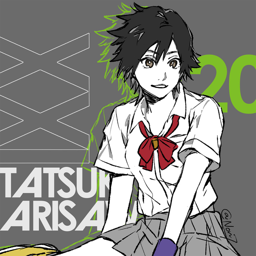 1girl, arisawa_tatsuki, bleach, bow, bowtie, breasts, brown_eyes, character_name