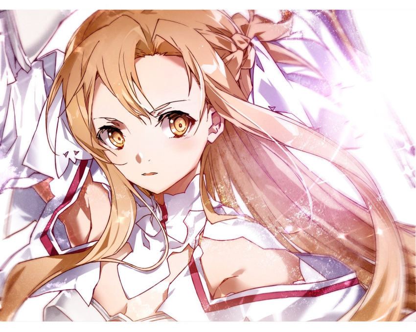 1girl, asuna_(sao), asuna_(stacia)_(sao), blush, commentary_request, highres, long_hair, looking_at_viewer