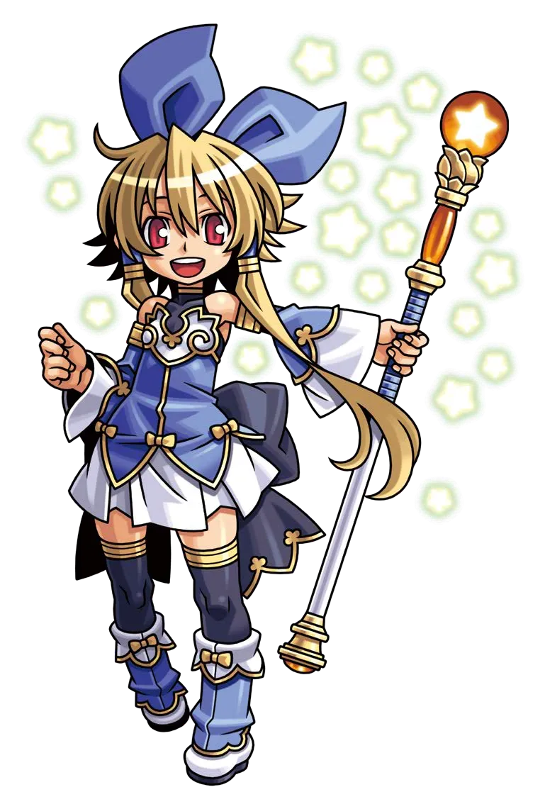 1girl, ankle_boots, black_bow, black_shirt, black_thighhighs, blonde_hair, blue_bow, blue_shirt