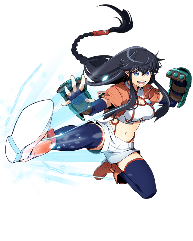 1girl, artist_request, black_gloves, black_hair, black_thighhighs, blue_eyes, boots, braid