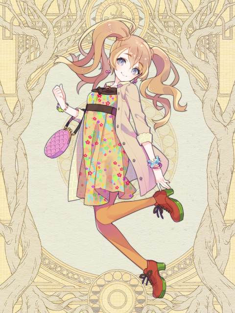 1girl, bag, bead_bracelet, beads, blonde_hair, bracelet, brown_hair, coat