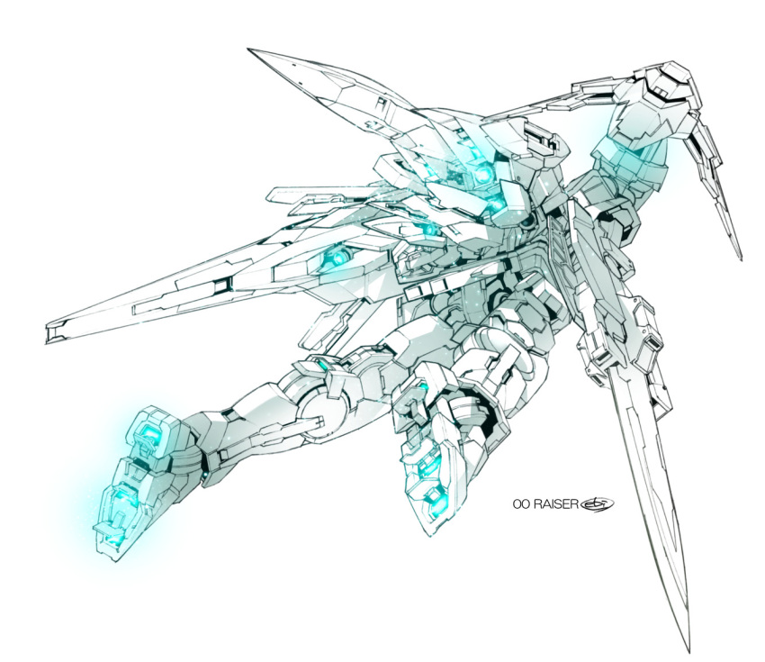 00_raiser, anniversary, character_name, commentary, ebikawa_kanetake, exhaust, flying, from_behind