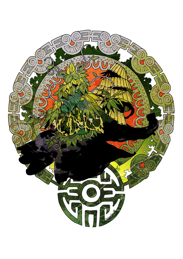 commentary_request, full_body, leaf, narrowed_eyes, no_humans, plant, pokemon, pokemon_(creature)