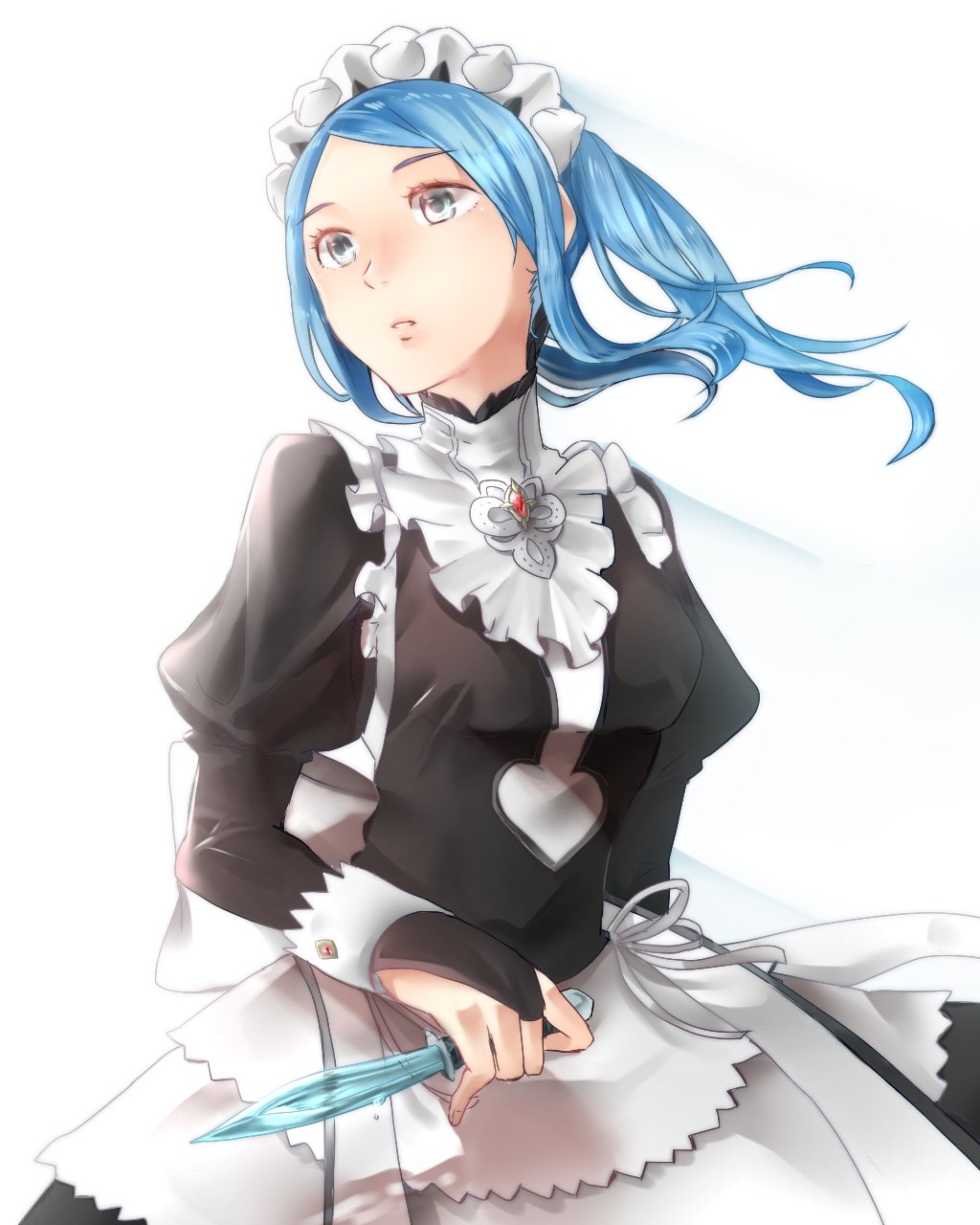 1girl, blue_hair, feather_trim, fire_emblem, fire_emblem_fates, flora_(fire_emblem), grey_eyes, highres