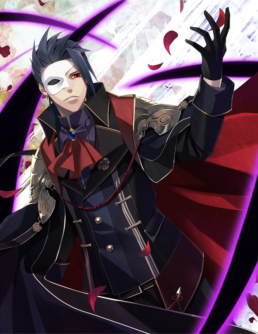 1boy, ascot, bad_id, bad_pixiv_id, black_gloves, black_hair, black_jacket, black_pants