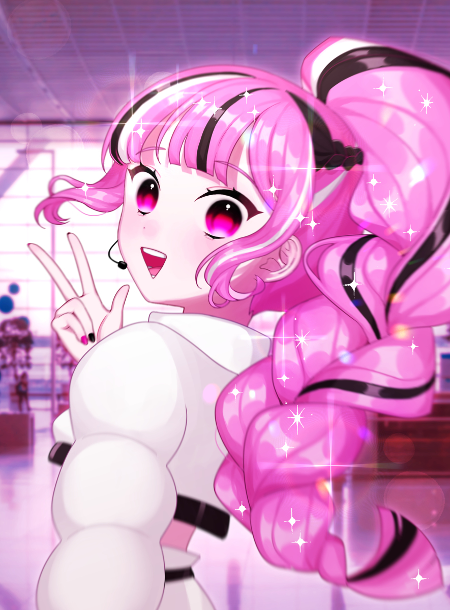 1girl, alternate_costume, black_nails, braid, braided_ponytail, cookie_run, cookie_run:_ovenbreak, eyelashes