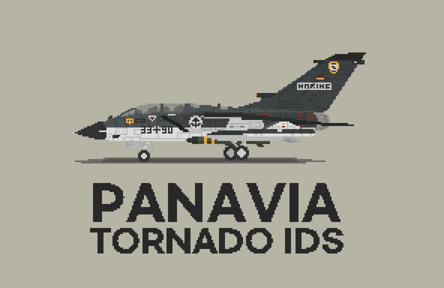 3-inch_toast, aircraft, airplane, brimstone_(missile), commentary_request, company_name, english_text, fighter_jet, green_background, korean_commentary, military_vehicle, original, panavia_tornado_(aircraft), pixel_art, simple_background, vehicle_name