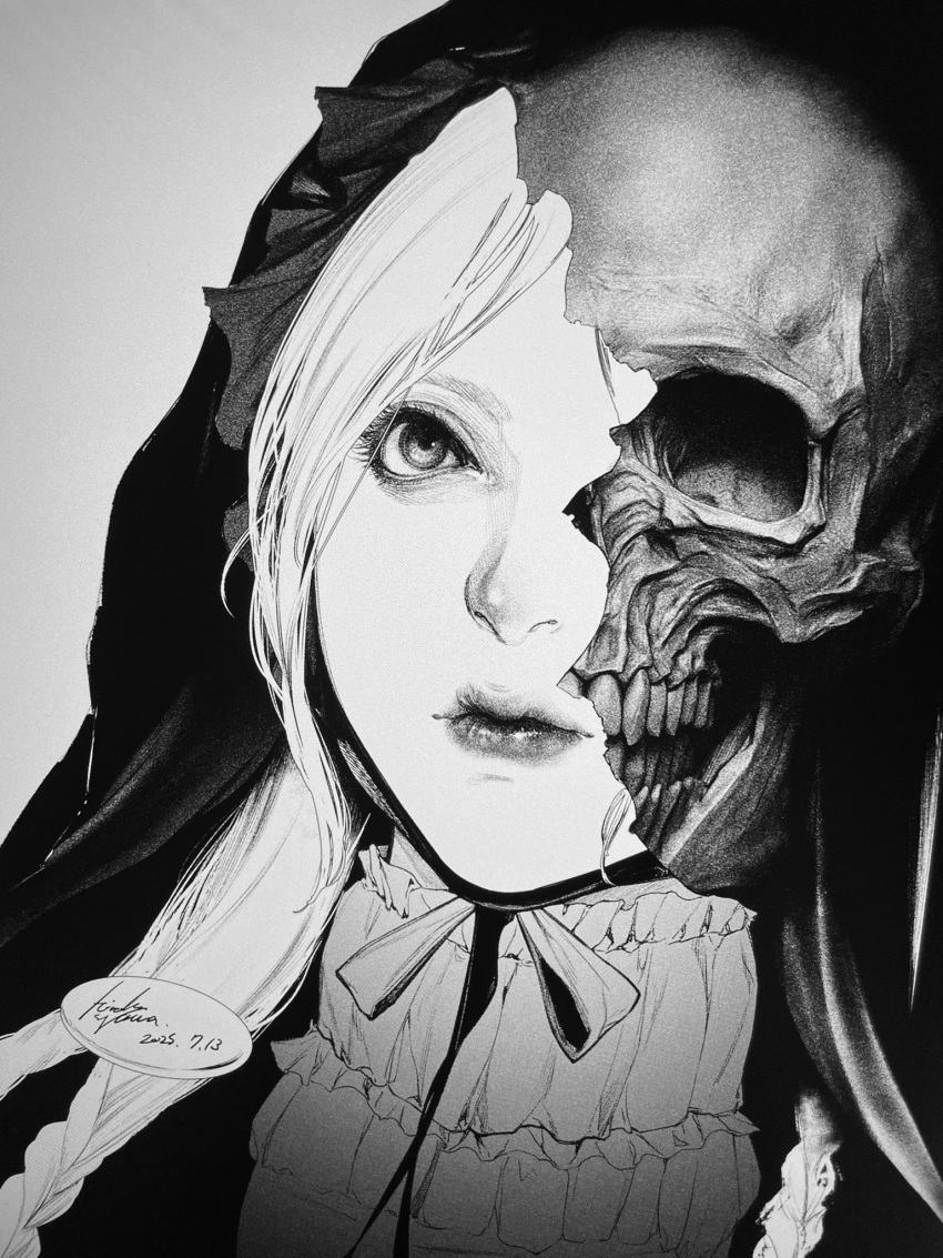 1girl, 3d, bloodborne, expressionless, highres, mixed_media, plain_doll, portrait