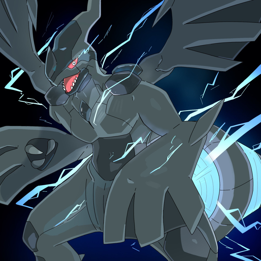 claws, colored_sclera, commentary_request, dragon, electricity, highres, kickhopper123, no_humans