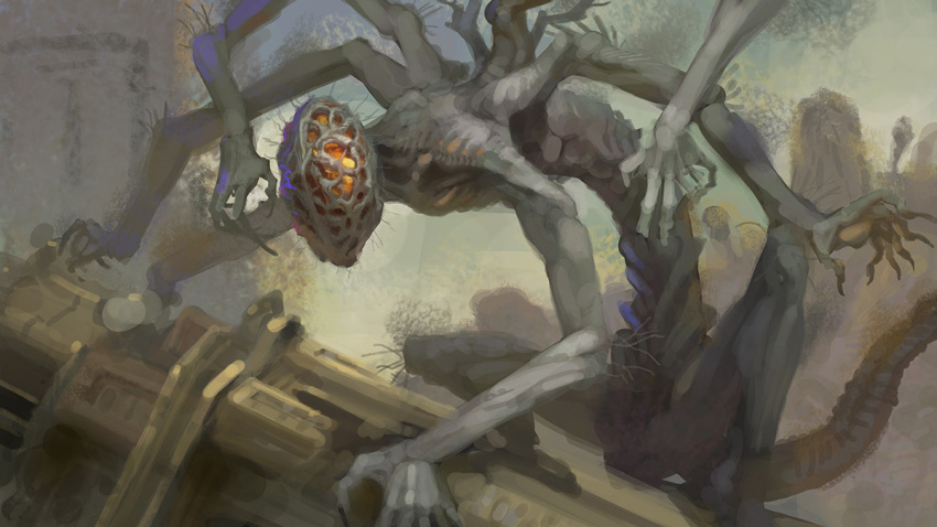 amygdala_(bloodborne), bloodborne, building, commentary, eldritch_abomination, extra_arms, extra_digits, extra_eyes