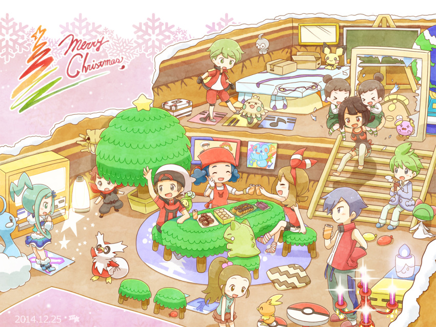 >_<, 5boys, 6+girls, :o, ^_^, ace_trainer_(pokemon), afro_puffs, altaria