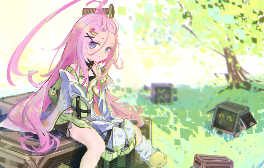 1girl, ahoge, aino_(genshin_impact), bangs_pinned_back, coat, commentary_request, es_limi, genshin_impact