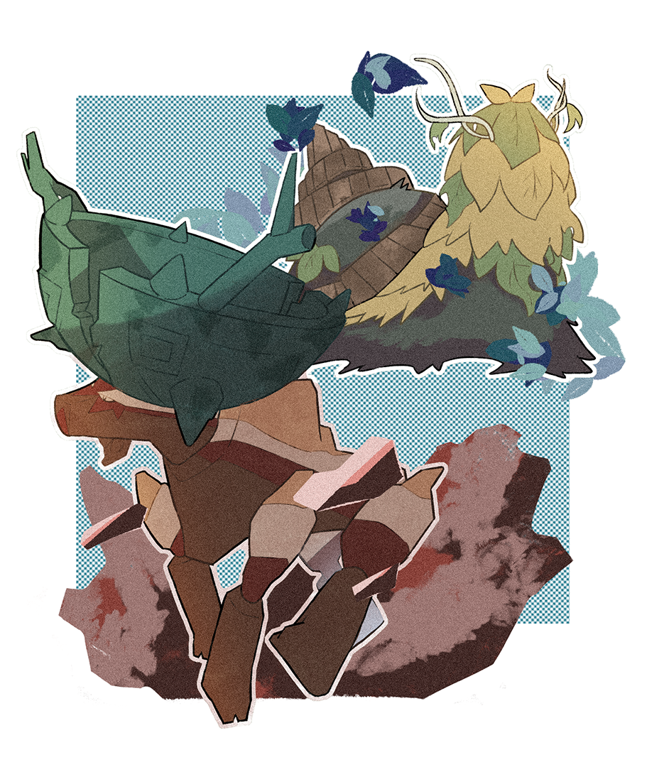 animal_focus, commentary_request, leaf, minami_(fsubqki_gh0st), no_humans, outline, pokemon, pokemon_(creature)