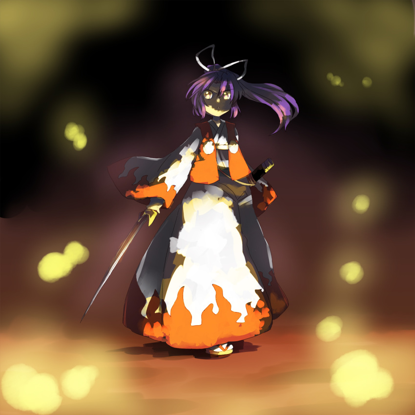 bad_id, glowing, hachi_(8bit_canvas), hakama, highres, japanese_clothes, kataginu, kimono