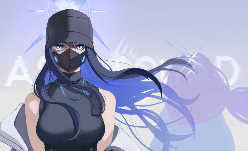 2girls, absurdres, arius_branch_school_logo, arius_squad_(blue_archive), atsuko_(blue_archive), bare_shoulders, baseball_cap, belt