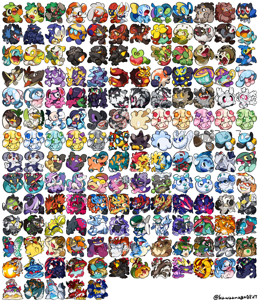 :o, absolutely_everyone, absurdres, alcremie, alcremie_(berry_sweet), alcremie_(caramel_swirl), alcremie_(clover_sweet), alcremie_(flower_sweet)