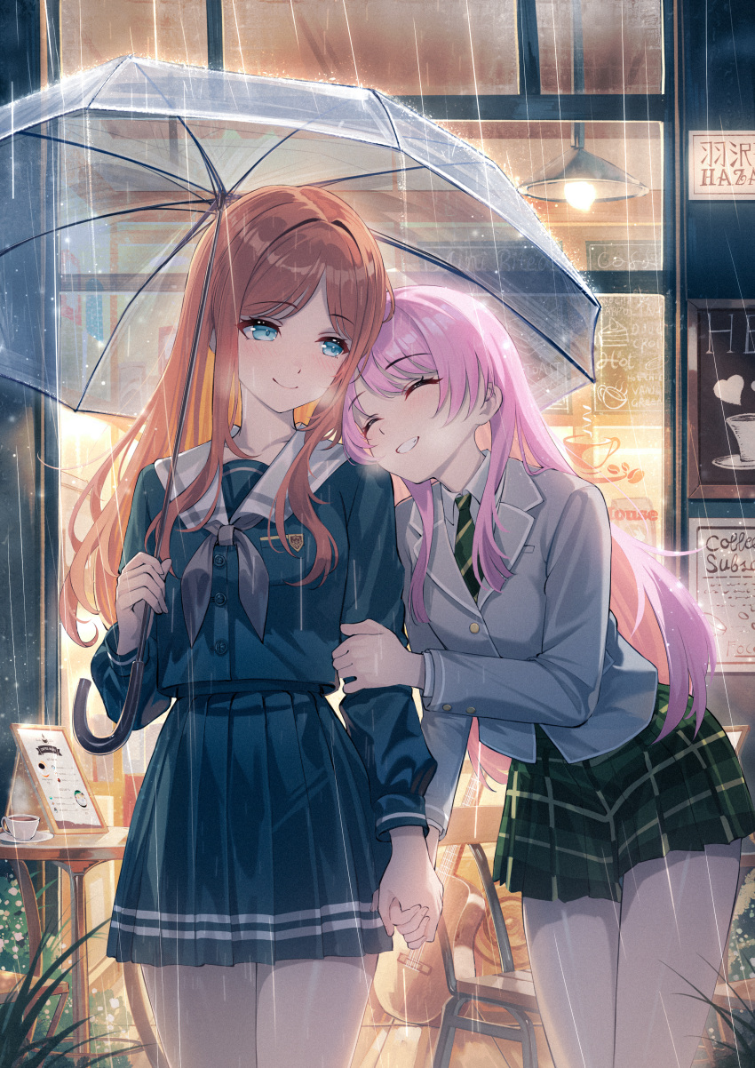 2girls, absurdres, bang_dream!, bang_dream!_it's_mygo!!!!!, blazer, blue_eyes, blue_serafuku, blue_shirt