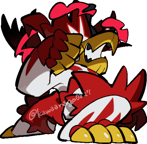 black_teeth, chibi, chibi_only, clenched_hand, colored_teeth, commentary_request, dynamax, fangs