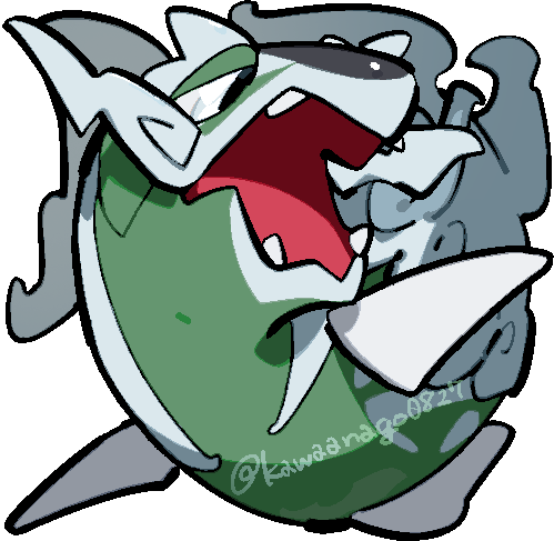 animal_focus, basculegion, basculegion_(female), chibi, chibi_only, commentary_request, fangs, full_body