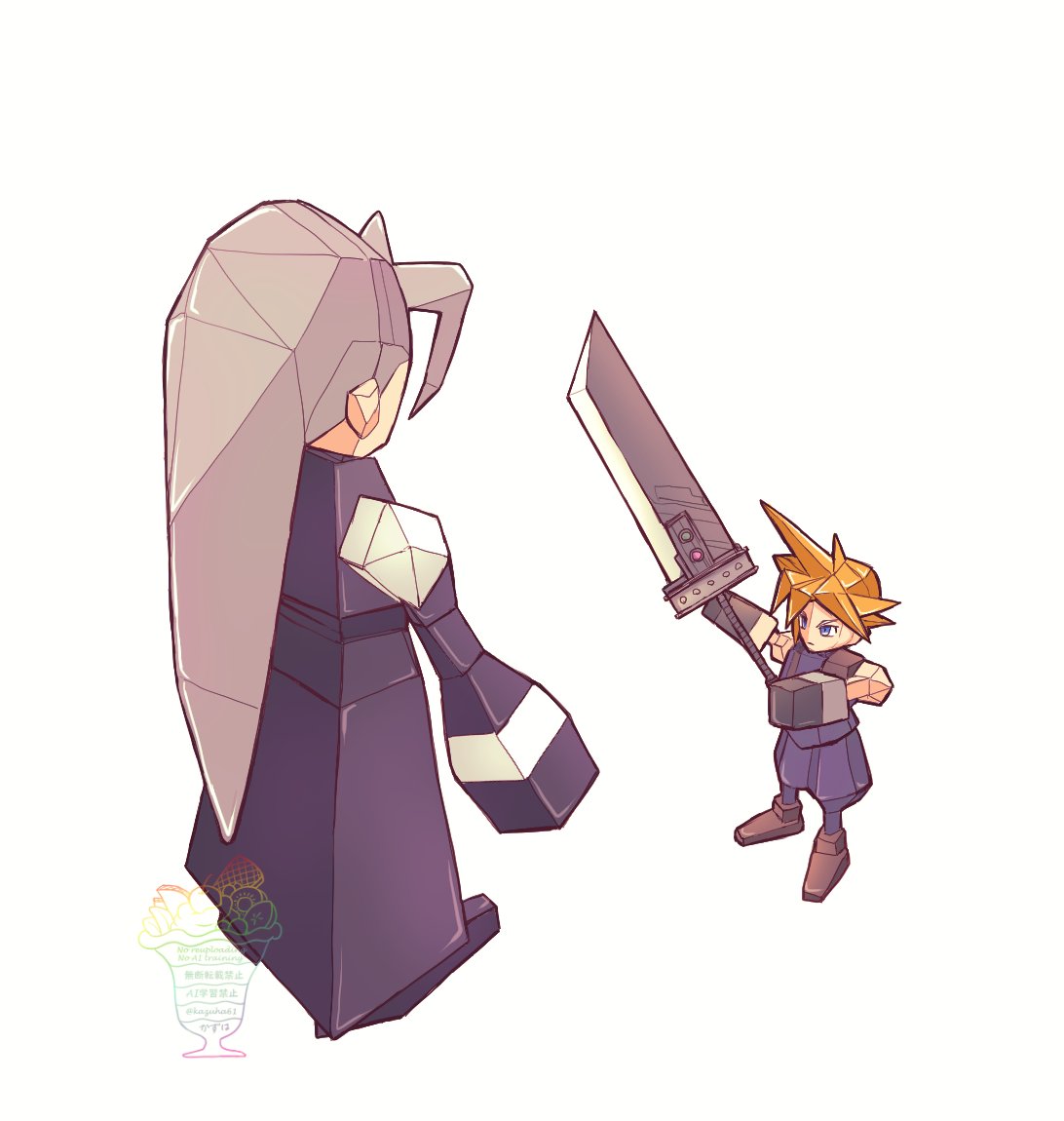 2boys, armor, black_boots, black_coat, black_gloves, blonde_hair, blue_pants, blue_shirt