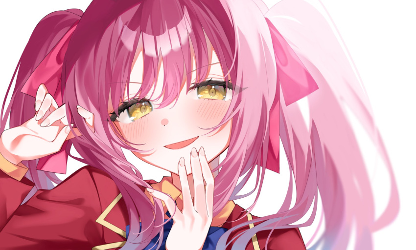 1girl, amasawa_ichika, blush, commentary_request, fingernails, hair_between_eyes, highres, long_hair