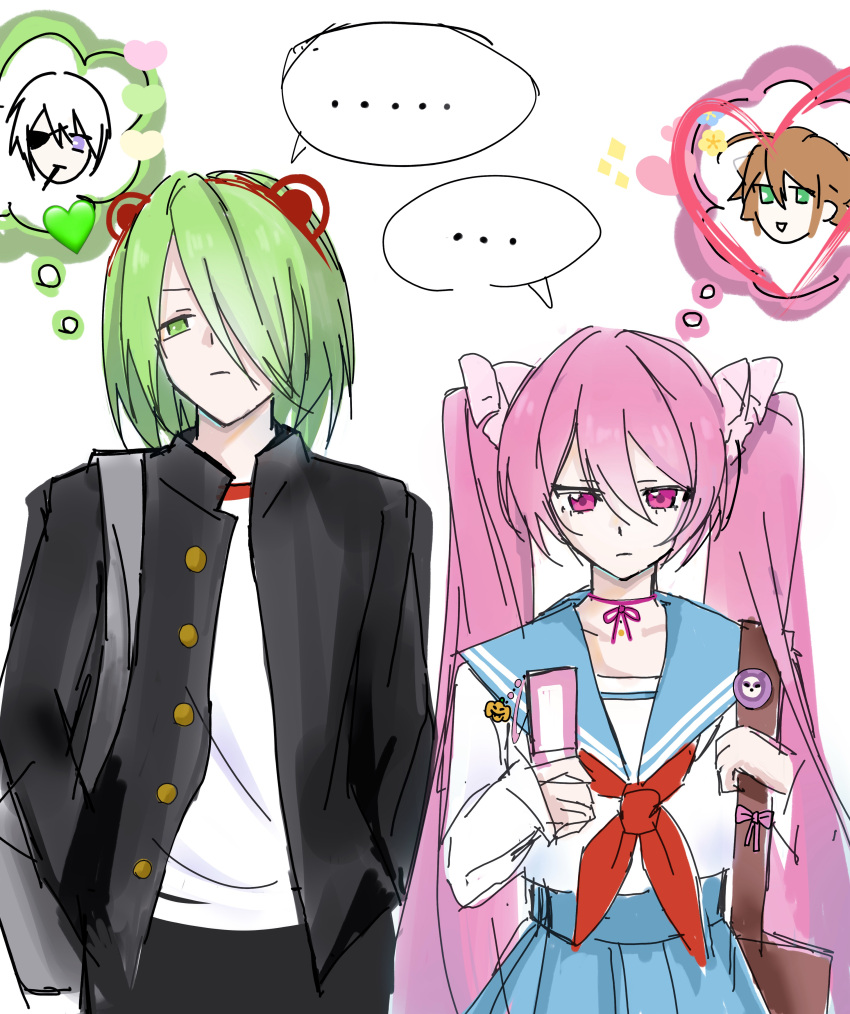 ..., 1boy, 1girl, absurdres, akame_ga_kill!, alternate_universe, bag, black_jacket