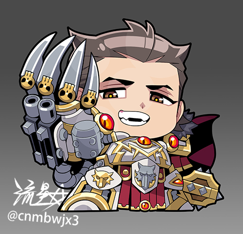 adeptus_astartes, armor, artist_name, cape, chaos_space_marine, chibi, chibi_only, claw_(weapon)