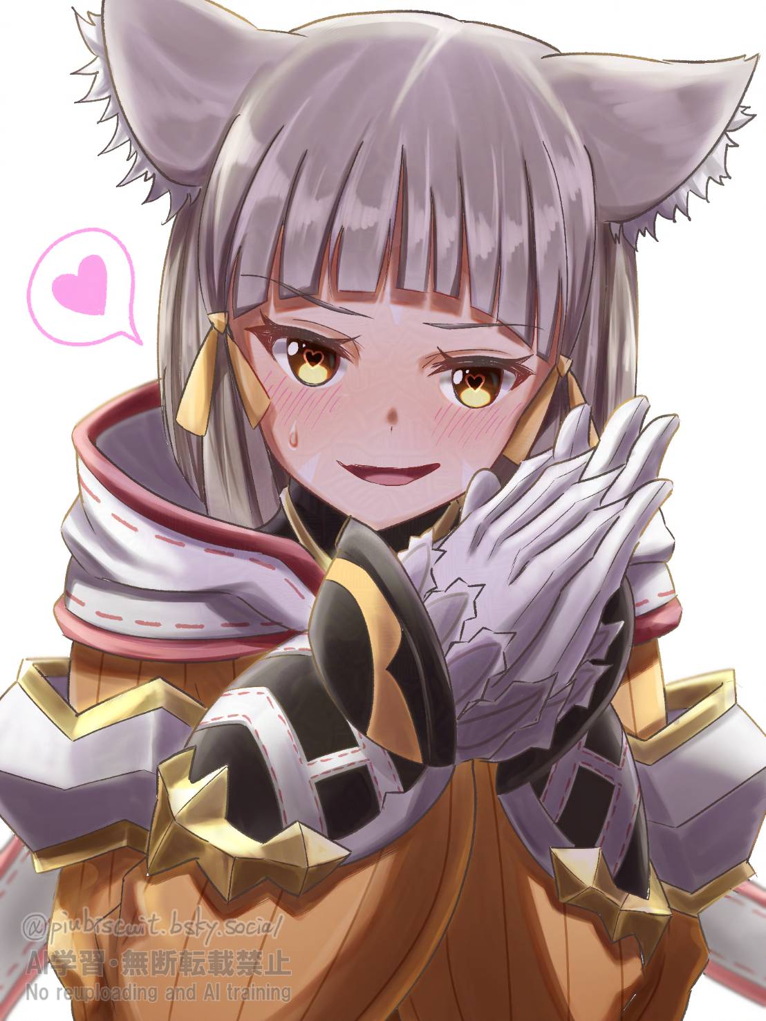 1girl, animal_ears, arched_bangs, blush, cat_ears, cat_girl, commentary_request, eyelashes