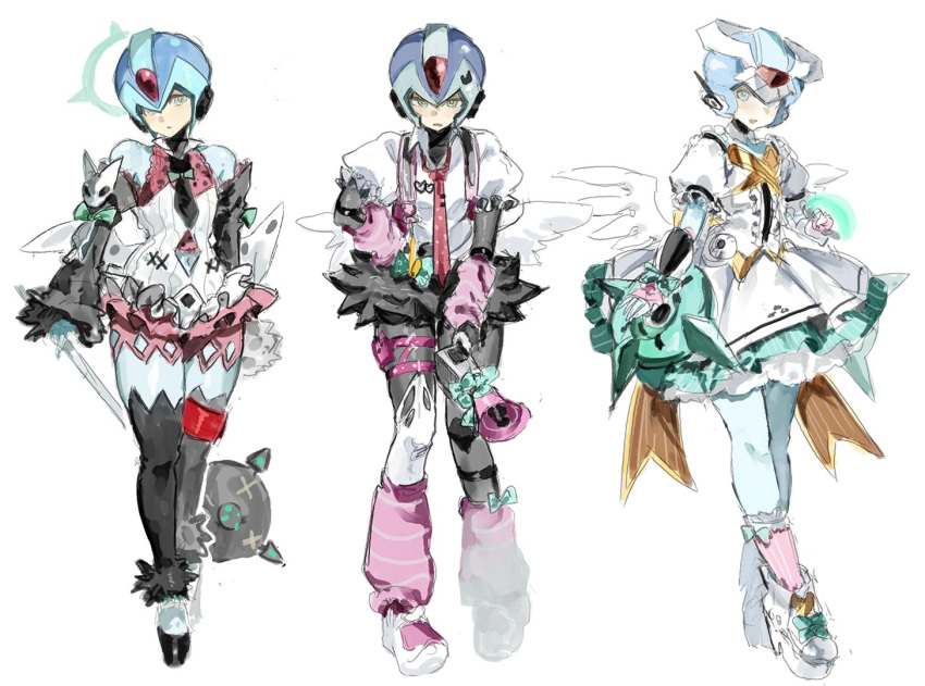 1boy, android, aria_(zenless_zone_zero), aria_(zenless_zone_zero)_(cosplay), arm_warmers, bag, bare_shoulders, black_skirt