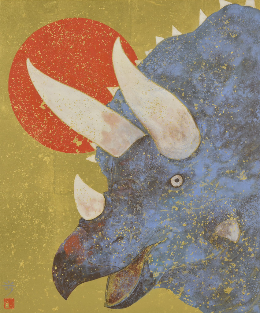 animal_focus, commentary_request, damumun, highres, no_humans, original, sun, traditional_media