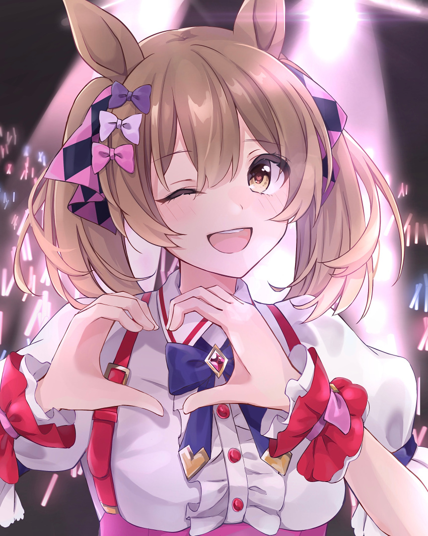 1girl, absurdres, amano_kurumi, animal_ears, blue_bow, blush, bow, breasts