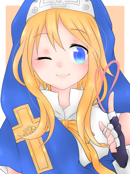 1boy, black_gloves, blonde_hair, blue_eyes, bridget_(guilty_gear), cross, gloves, guilty_gear