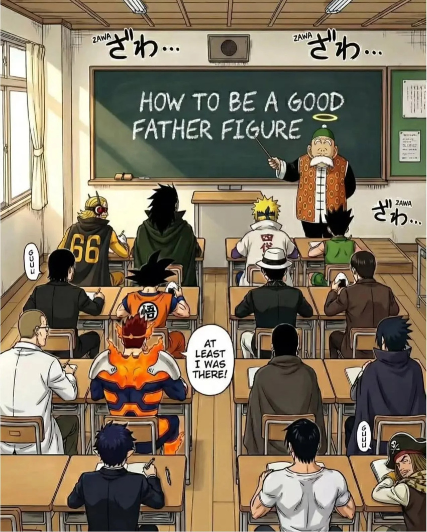 bald, dragon_ball, ging_freecss, long_hair, medium_hair, monkey_d._dragon, monkey_d_dragon, multiple_boys