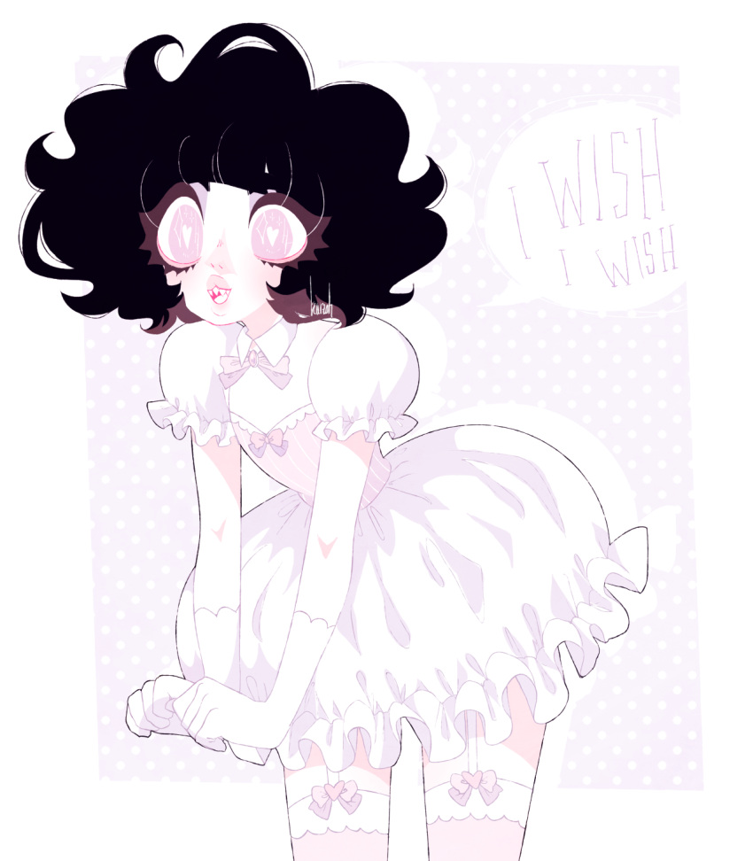 1boy, bent_over, black_hair, blunt_bangs, crossdressing, crossdressing_(mtf), dreamalgia, elliott_kinoshita