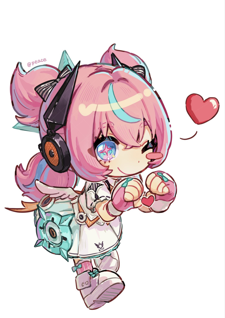 1girl, aqua_hair, aqua_streaks, aria_(zenless_zone_zero), blue_eyes, blush, chibi, chibi_only