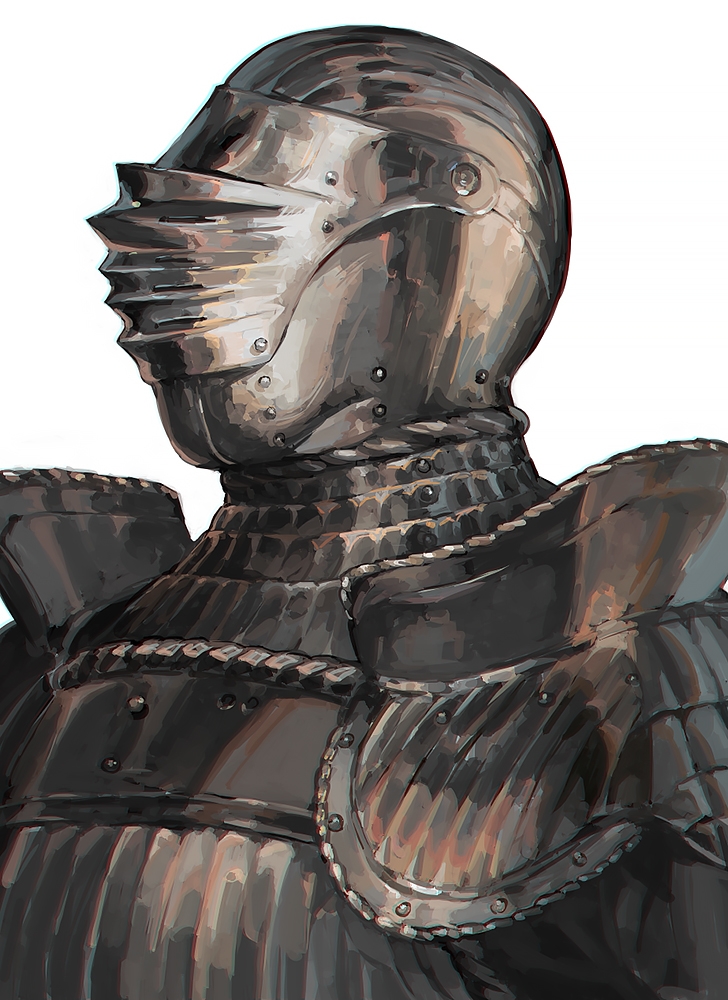 1other, aoin, armet, armor, black_armor, breastplate, commentary_request, covered_face