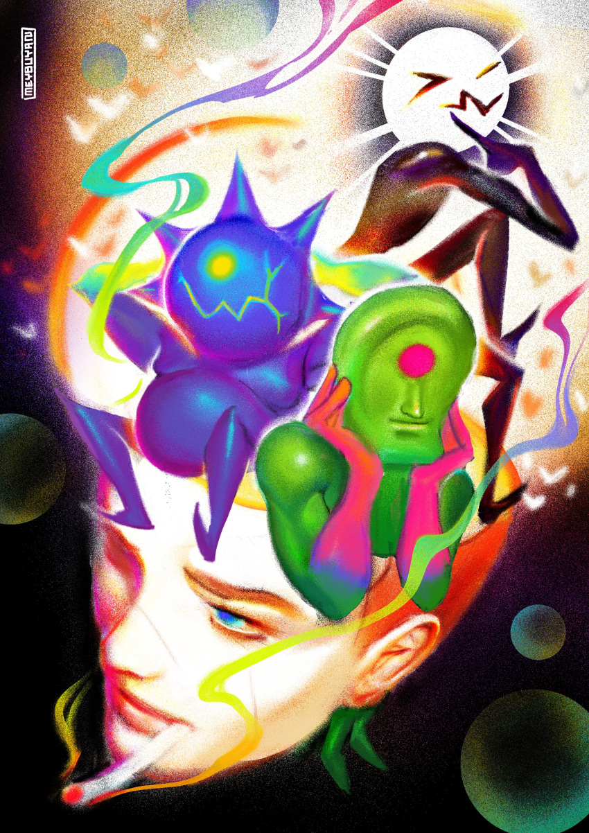 1boy, 1other, absurdres, alien, artist_name, cigar, cigarette, dc_comics