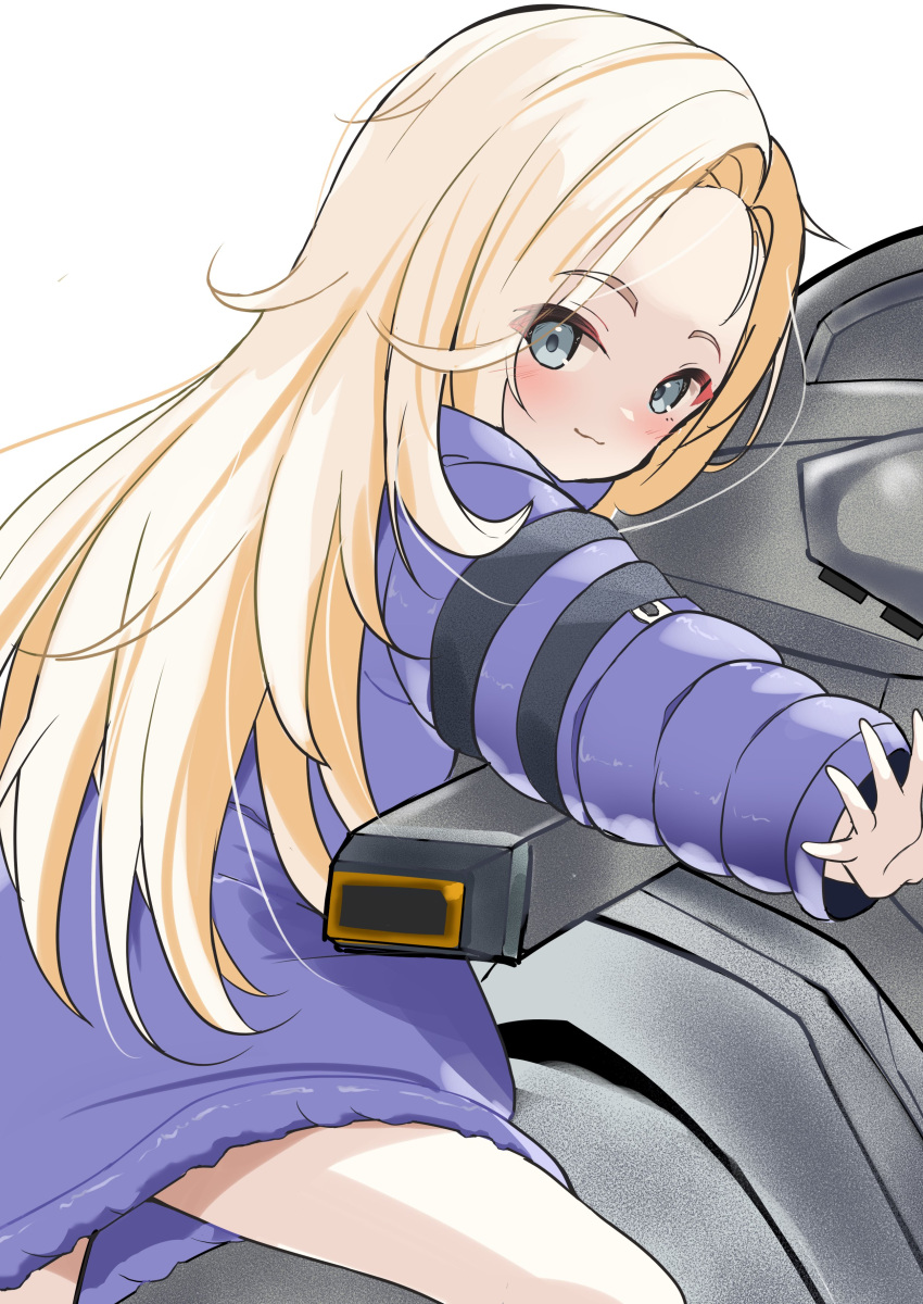 1boy, 1girl, absurdres, blonde_hair, blue_coat, blush, buri-chan_(britishpine1989), carrying
