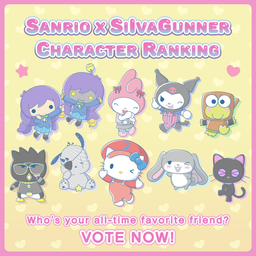 badtz-maru, big_chungus_(meme), bird, border, cat, chococat, cinnamoroll, cosplay