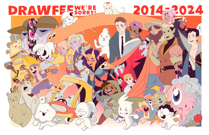 2014, 2024, angel, animal, aquiline_nose, bear, beard, bobby_hill_(drawfee)