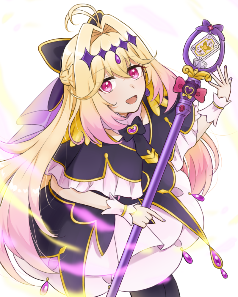 122283800, 1girl, :d, antenna_hair, black_bow, black_bowtie, black_capelet, black_dress