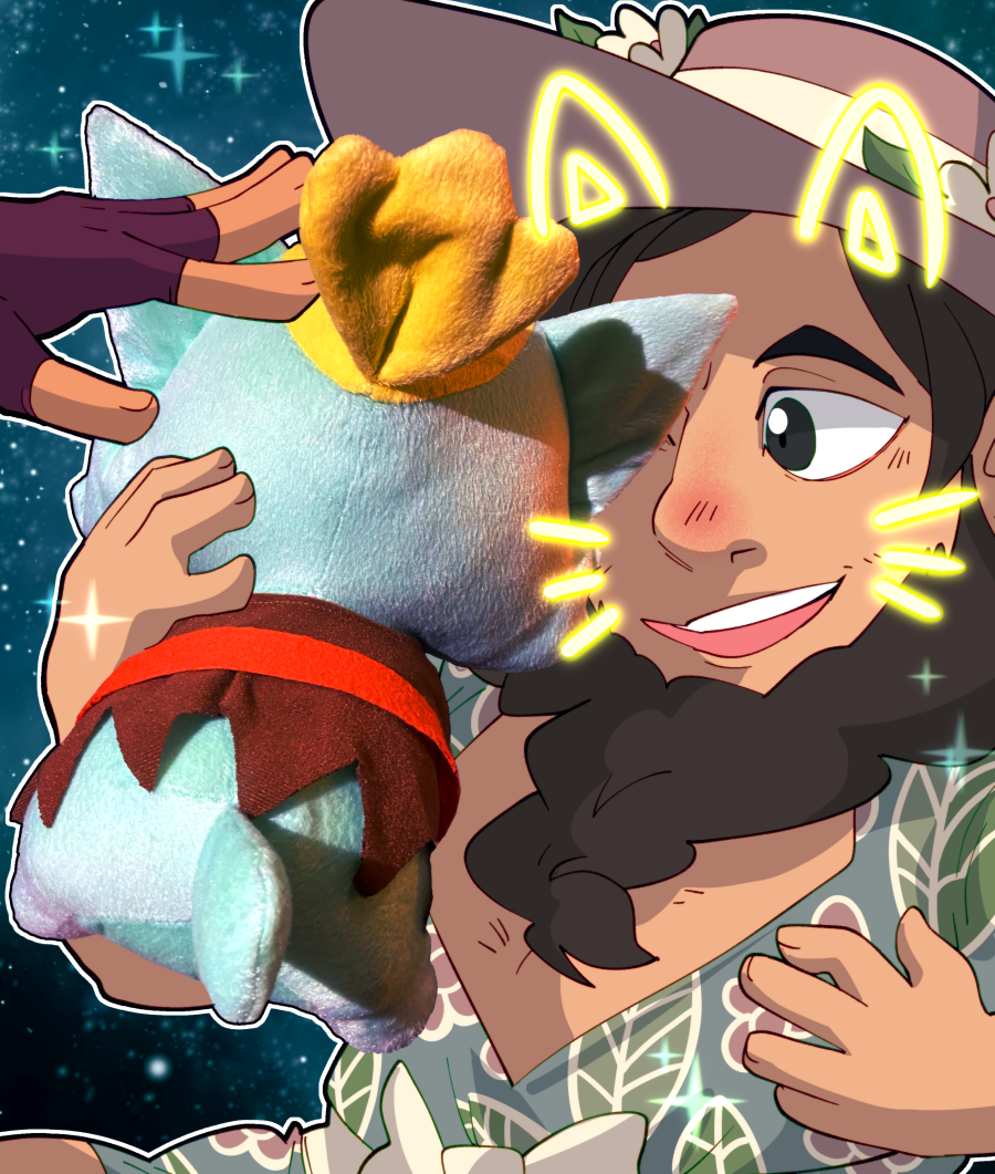1girl, 1other, beard, bow, drawfee, drawtectives, dwarf, facial_hair