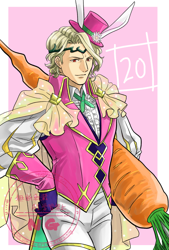1boy, animal_ears, blonde_hair, easter, fake_animal_ears, fire_emblem, fire_emblem_fates, fire_emblem_heroes